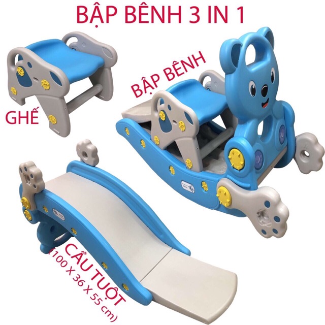 cầu trượt bập bênh 3 trong 1
