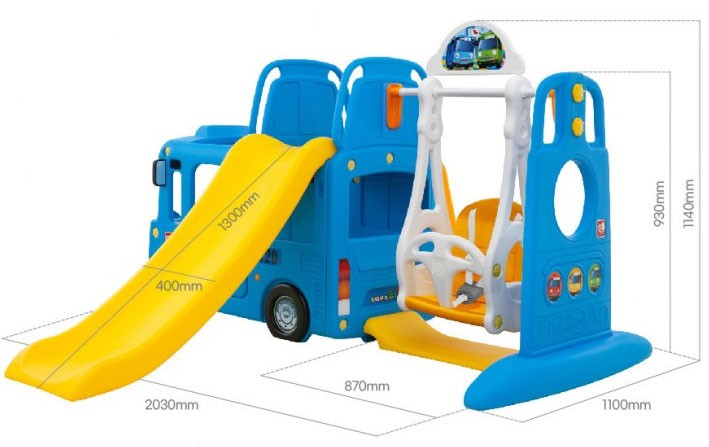 đồ chơi cầu trượt xích đu Hàn Quốc xe bus TAYO